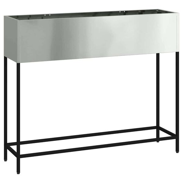 vidaXL Raised Garden Planter Silver 100 x 26 x 82 cm Galvanised Steel
