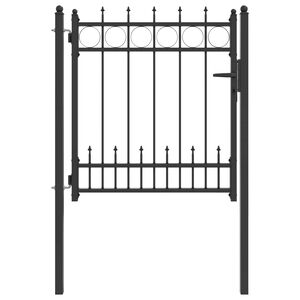 vidaXL Fence Gate HORST Steel Black Lockable