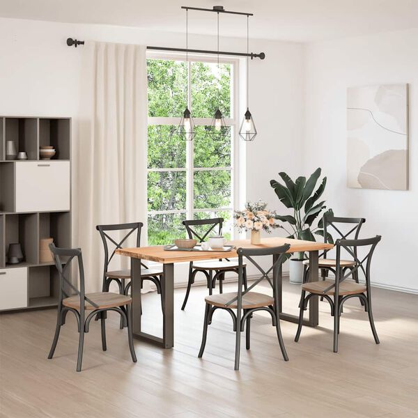 vidaXL Dining Table Legs U-Shaped 2 pcs Natural Steel 70x(72-73) cm Steel