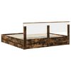vidaXL Bed Frame with Drawer Smoked Oak 200 x 200 cm Engineer Wood