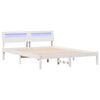 vidaXL Bed Frame with Headboard White 150 x 200 cm Solid Pine Wood