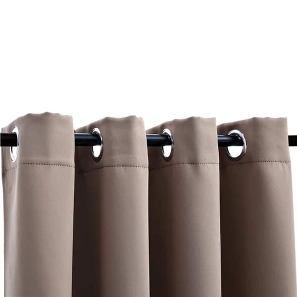 vidaXL Blackout Curtains with Metal Rings 2 pcs Taupe 140x245 cm