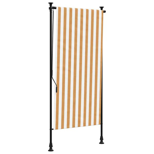 vidaXL Outdoor Roller Blind Orange and White 120x270 cm Fabric&Steel