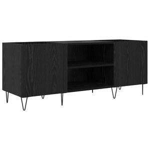 vidaXL Record Cabinet with Shelf with Door Black Oak 121 x 38 x 48 cm