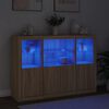 vidaXL Sideboards with LED Lights 3 pcs Sonoma Oak Engineered Wood