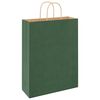 vidaXL Paper Bags 250 pcs with Handles Green 32x12x42 cm
