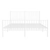 vidaXL Metal Bed Frame without Mattress with Footboard White 160x200cm