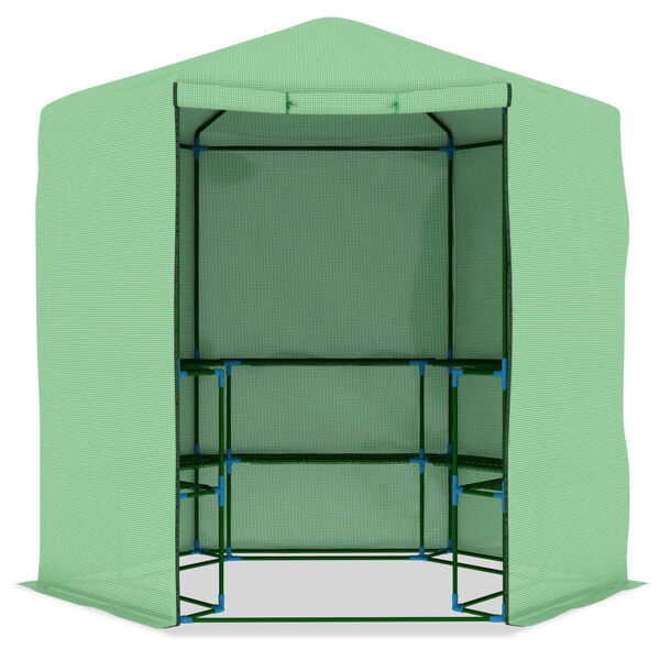 vidaXL Greenhouse with Shelves Steel 227x223 cm