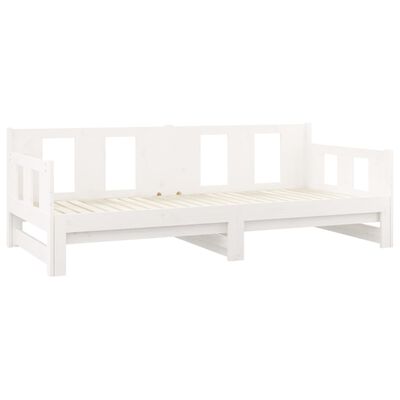 vidaXL Pull-out Day Bed White Solid Wood Pine 2x(80x200) cm