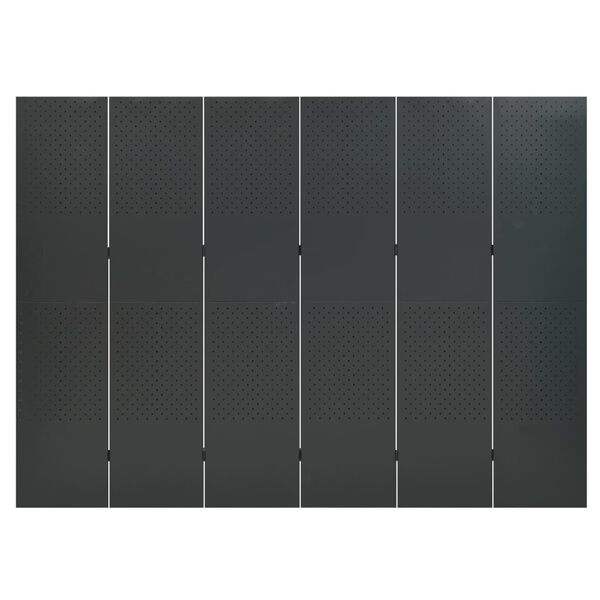 vidaXL 6-Panel Room Divider Anthracite 240x180 cm Steel