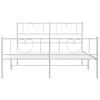 vidaXL Metal Bed Frame without Mattress with Footboard White 150x200cm