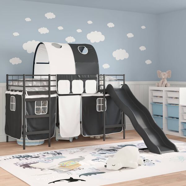vidaXL Kids'Loft Bed Frame Black 99.5 x 190 cm Metal