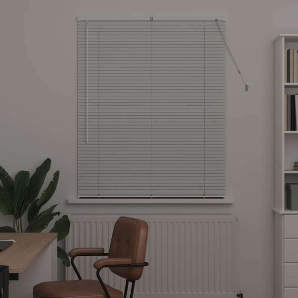 vidaXL Window Blind with Curtains Manual White Aluminium