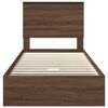 vidaXL Storage Bed with Drawer Brown Oak 100 x 200 cm Engineered Wood