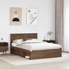 vidaXL Bed Frame with Headboard Brown Oak 140 x 200 cm Solid Pine Wood