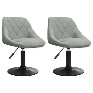 vidaXL Swivel Dining Chairs 2 pcs Light Grey Velvet