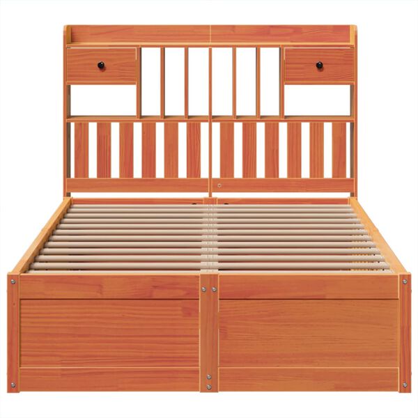 vidaXL Bed Frame without Mattress Wax Brown 120x200 cm Solid Wood Pine