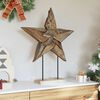 vidaXL Christmas Star Brown 60 x 5 x 75 cm Solid Teak Wood