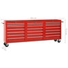 vidaXL Tool Trolley with 21 Drawers Steel Red (147177+2x147178)