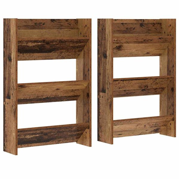 vidaXL Shoe Cabinet 2 pcs Old Wood 60 x 18 x 90 cm Engineered Wood
