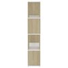 vidaXL Book Cabinet Room Divider White and Sonoma Oak 60x24x124.5 cm