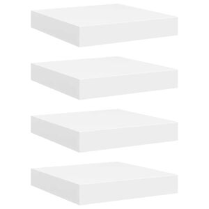 vidaXL Floating Wall Shelves 4 pcs White 23x23.5x3.8 cm MDF