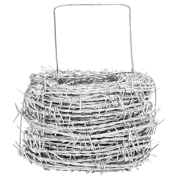 vidaXL Barbed Wire Silver 100 m Hot-dip Galvanised Steel