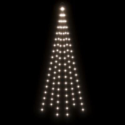 vidaXL Christmas Tree on Flagpole Cold white 108 LEDs 180 cm