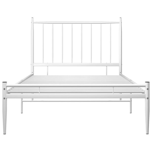 vidaXL Bed Frame without Mattress White Metal 100x200 cm