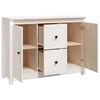 vidaXL Sideboard White 100x35x74 cm Solid Wood Pine
