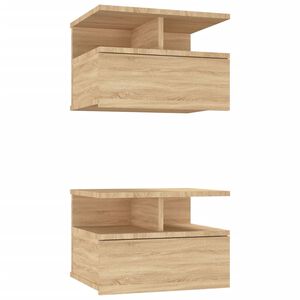 vidaXL Floating Nightstands 2 pcs Sonoma Oak 40x31x27cm Engineered Wood