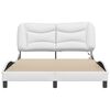 vidaXL Bed Frame with LED without Mattress "Hvar" White 140x190 cm
