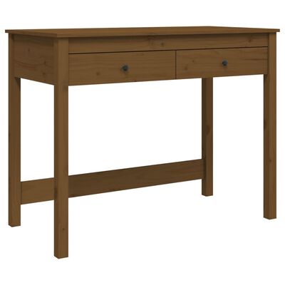 vidaXL Desk with Drawers Honey Brown 100x50x78 cm Solid Wood Pine