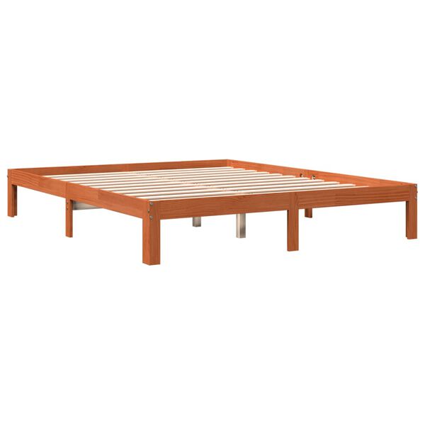 vidaXL Bed Frame without Mattress Wax Brown 180x200 cm Super King Solid Wood Pine