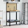 vidaXL Work Benches with Shelf Black 81 x 41 x 145 cm Engineered Wood
