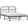 vidaXL Metal Bed Frame without Mattress with Headboard Black 150x200cm