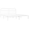 vidaXL Metal Bed Frame without Mattress with Headboard White 200x200cm