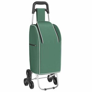 vidaXL Shopping Trolley Folding Green 39.5 x 33 x 93 cm Oxford fabric