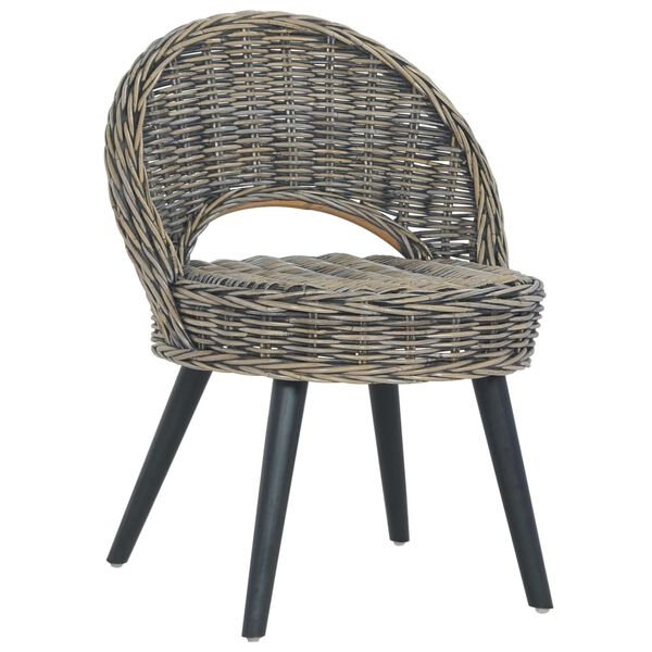vidaXL Sofa Chair Kubu Rattan Black