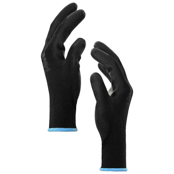 vidaXL Work Gloves 24 pcs Black 9 / L Polyester