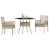 vidaXL Garden Dining Set 3 pcs Beige Poly Rattan