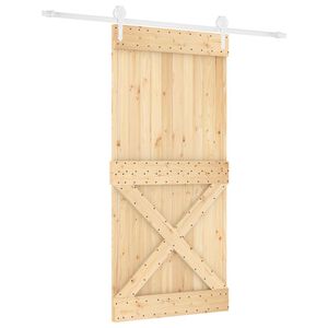 vidaXL Sliding Door 95 x 210 cm Solid Pine Wood (Untreated)