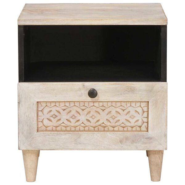 vidaXL Bedside Cabinet Beige 40 x 33 x 46 cm Solid Acacia wood