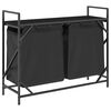 vidaXL Laundry Basket 2 Compartments with Shelf Black Oak