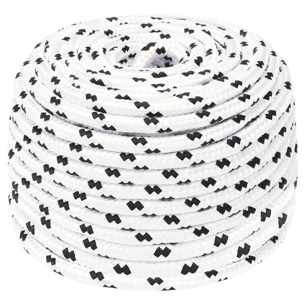 vidaXL Work Rope White 10 mm 100 m Polyester