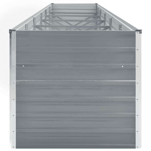 vidaXL Garden Raised Bed Galvanised Steel 480x80x77 cm Grey