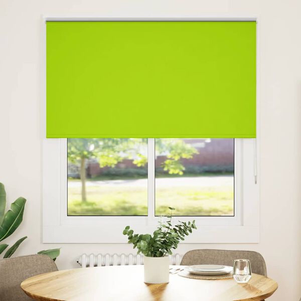 vidaXL Roller Blind Blackout Leaves Green 140x150 cm Fabric Width 136.6 cm Polyester