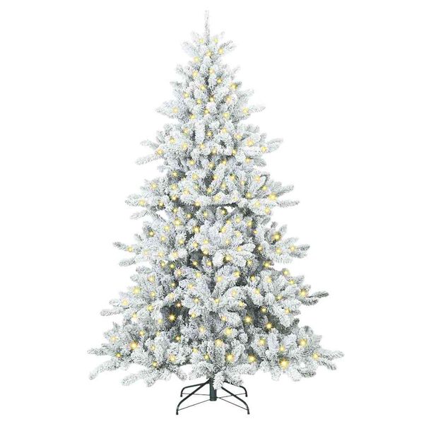 vidaXL Artificial Hinged Christmas Tree White 180 cm PVC and Steel