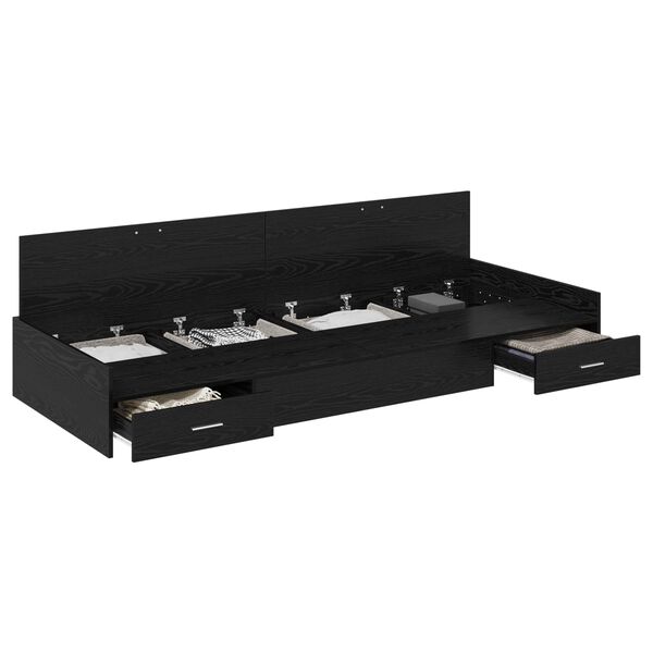 vidaXL Bed Frame with Headboard Black Oak 80 x 200 cm Engineered Wood