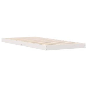 vidaXL Floor Bed Frame White 223.5 x 84 x 9 cm Solid Pine Wood